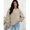 image:imageATHMILE Oversized Sweatshirt for Women Crewneck Fleece Long Sleeve Pullover Hoodies Tops Fall Fashion Outfits ClothesZcoffeegreyside Pockets