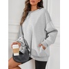 image:imageATHMILE Oversized Sweatshirt for Women Crewneck Fleece Long Sleeve Pullover Hoodies Tops Fall Fashion Outfits ClothesZgreyside Pockets