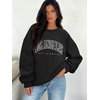 image:imageATHMILE Oversized Sweatshirt for Women Crewneck Fleece Long Sleeve Pullover Hoodies Tops Fall Fashion Outfits ClothesZlablackside Pockets