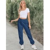 image:imageATHMILE Sweatpants Women Fall Fashion Baggy High Waisted Sweat Pants Winter Fleece Lined Lounge Joggers with Pockets 2026Navy