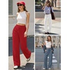 image:imageATHMILE Sweatpants Women Wide Leg High Waisted Baggy Lounge Casual Cotton Pants Fashion Y2K Gym Clothes for Fall WinterBrown