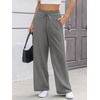 image:imageATHMILE Sweatpants Women Wide Leg High Waisted Baggy Lounge Casual Cotton Pants Fashion Y2K Gym Clothes for Fall WinterDark Grey