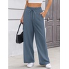 image:imageATHMILE Sweatpants Women Wide Leg High Waisted Baggy Lounge Casual Cotton Pants Fashion Y2K Gym Clothes for Fall WinterGrey Blue