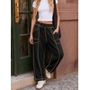 image:imageATHMILE Womens Baggy Barrel Sweatpants Wide Leg Drawstring Lounge Sweat Pants with PocketsBlack