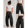 image:imageATHMILE Womens Baggy Barrel Sweatpants Wide Leg Drawstring Lounge Sweat Pants with PocketsBlack