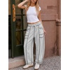 image:imageATHMILE Womens Baggy Barrel Sweatpants Wide Leg Drawstring Lounge Sweat Pants with PocketsLight Grey