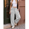 image:imageATHMILE Womens Baggy Barrel Sweatpants Wide Leg Drawstring Lounge Sweat Pants with PocketsLight Grey