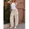 image:imageATHMILE Womens Baggy Barrel Sweatpants Wide Leg Drawstring Lounge Sweat Pants with PocketsLight Khaki