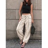 image:imageATHMILE Womens Baggy Barrel Sweatpants Wide Leg Drawstring Lounge Sweat Pants with PocketsLight Khaki