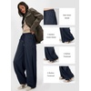 image:imageATHMILE Womens Baggy Wide Leg Pants Y2k Teen Girl Drawstring Track Pants Lounge Sweatpants Women 2026Navy