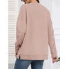 image:imageATHMILE Womens Casual Crew Neck Sweatshirt Loose Soft Long Sleeve Shirts Oversized Pullover Tops Fall OutfitsPink