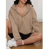 image:imageATHMILE Womens Fall Hoodies Half Zip Sweatshirts Long Sleeve Cropped Hooded Pullover Winter Fashion Clothes 2025Khaki