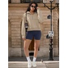 image:imageATHMILE Womens Hoodies Long Sleeve Fleece Quarter Zip Pullover Workout Oversized Sweatshirt Fall Winter Crop Jacket Tops 2025Coffeegrey