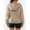 image:imageATHMILE Womens Hoodies Long Sleeve Fleece Quarter Zip Pullover Workout Oversized Sweatshirt Fall Winter Crop Jacket Tops 2025Coffeegrey