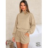 image:imageATHMILE Womens Mock Neck Cropped Sweatshirts High Neck Turtle Neck Tops  Cotton Loose Fit Oversized Pullover Fall Winter Teen Girls Trendy OutfitsCoffeegrey