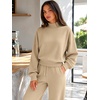 image:imageATHMILE Womens Mock Neck Cropped Sweatshirts High Neck Turtle Neck Tops  Cotton Loose Fit Oversized Pullover Fall Winter Teen Girls Trendy OutfitsCoffeegrey
