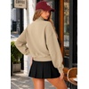 image:imageATHMILE Womens Mock Neck Cropped Sweatshirts High Neck Turtle Neck Tops  Cotton Loose Fit Oversized Pullover Fall Winter Teen Girls Trendy OutfitsCoffeegrey