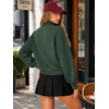 image:imageATHMILE Womens Mock Neck Cropped Sweatshirts High Neck Turtle Neck Tops  Cotton Loose Fit Oversized Pullover Fall Winter Teen Girls Trendy OutfitsDark Green