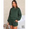 image:imageATHMILE Womens Mock Neck Cropped Sweatshirts High Neck Turtle Neck Tops  Cotton Loose Fit Oversized Pullover Fall Winter Teen Girls Trendy OutfitsDark Green