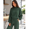 image:imageATHMILE Womens Mock Neck Cropped Sweatshirts High Neck Turtle Neck Tops  Cotton Loose Fit Oversized Pullover Fall Winter Teen Girls Trendy OutfitsDark Green