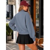 image:imageATHMILE Womens Mock Neck Cropped Sweatshirts High Neck Turtle Neck Tops  Cotton Loose Fit Oversized Pullover Fall Winter Teen Girls Trendy OutfitsGrey Blue
