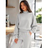 image:imageATHMILE Womens Mock Neck Cropped Sweatshirts High Neck Turtle Neck Tops  Cotton Loose Fit Oversized Pullover Fall Winter Teen Girls Trendy OutfitsGrey