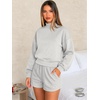 image:imageATHMILE Womens Mock Neck Cropped Sweatshirts High Neck Turtle Neck Tops  Cotton Loose Fit Oversized Pullover Fall Winter Teen Girls Trendy OutfitsGrey
