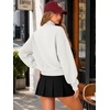 image:imageATHMILE Womens Mock Neck Cropped Sweatshirts High Neck Turtle Neck Tops  Cotton Loose Fit Oversized Pullover Fall Winter Teen Girls Trendy OutfitsWhite