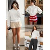 image:imageATHMILE Womens Mock Neck Cropped Sweatshirts High Neck Turtle Neck Tops  Cotton Loose Fit Oversized Pullover Fall Winter Teen Girls Trendy OutfitsWhite