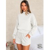 image:imageATHMILE Womens Mock Neck Cropped Sweatshirts High Neck Turtle Neck Tops  Cotton Loose Fit Oversized Pullover Fall Winter Teen Girls Trendy OutfitsWhite