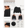 image:imageATHMILE Womens Off the Shoulder Sweatshirt Fleece Long Sleeve Crop Top  Oversized Fall OutfitsTrendy Streetwear PulloverCozy Fleece Sexy Y2K HoodiesTeen Girl FashionBlack