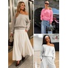 image:imageATHMILE Womens Off the Shoulder Sweatshirt Fleece Long Sleeve Crop Top  Oversized Fall OutfitsTrendy Streetwear PulloverCozy Fleece Sexy Y2K HoodiesTeen Girl FashionGray