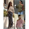 image:imageATHMILE Womens Off the Shoulder Sweatshirts Fleece Lined Long Sleeve Pullover Tops Oversized Sweater Basic Slouchy ClothesCoffeegrey