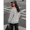 image:imageATHMILE Womens Off the Shoulder Sweatshirts Fleece Lined Long Sleeve Pullover Tops Oversized Sweater Basic Slouchy ClothesGrey