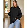 image:imageATHMILE Womens Oversized Hoodies Fleece Sweatshirts with Pocket  Drop Shoulder Fall ClothesTrendy Streetwear PulloverComfort Workout Winter OutfitsBlack