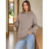 image:imageATHMILE Womens Oversized Hoodies Fleece Sweatshirts with Pocket  Drop Shoulder Fall ClothesTrendy Streetwear PulloverComfort Workout Winter OutfitsCoffee Grey