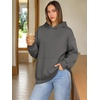 image:imageATHMILE Womens Oversized Hoodies Fleece Sweatshirts with Pocket  Drop Shoulder Fall ClothesTrendy Streetwear PulloverComfort Workout Winter OutfitsDark Grey