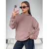 image:imageATHMILE Womens Oversized Hoodies Fleece Sweatshirts with Pocket  Drop Shoulder Fall ClothesTrendy Streetwear PulloverComfort Workout Winter OutfitsDark Pink