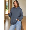 image:imageATHMILE Womens Oversized Hoodies Fleece Sweatshirts with Pocket  Drop Shoulder Fall ClothesTrendy Streetwear PulloverComfort Workout Winter OutfitsGrey Blue