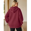 image:imageATHMILE Womens Oversized Hoodies Fleece Sweatshirts with Pocket  Drop Shoulder Fall ClothesTrendy Streetwear PulloverComfort Workout Winter OutfitsWine Red