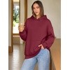 image:imageATHMILE Womens Oversized Hoodies Fleece Sweatshirts with Pocket  Drop Shoulder Fall ClothesTrendy Streetwear PulloverComfort Workout Winter OutfitsWine Red
