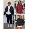 image:imageATHMILE Womens Oversized Hoodies Fleece Sweatshirts with Pocket  Drop Shoulder Fall ClothesTrendy Streetwear PulloverComfort Workout Winter OutfitsWine Red