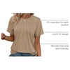 image:imageATHMILE Womens Short Sleeve Shirts Trendy Dressy Tops Business Casual Tee Fashion Knitted Blouses Y2k Outfits 2025Khaki
