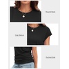 image:imageATHMILE Womens Summer Tops Cap Sleeve Ruched Tshirts Business Casual Crewneck Trendy Outfits Basic Fashion Dressy ClothesBlack