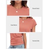 image:imageATHMILE Womens Summer Tops Cap Sleeve Ruched Tshirts Business Casual Crewneck Trendy Outfits Basic Fashion Dressy ClothesCoral