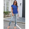 image:imageATHMILE Womens Summer Tops Cap Sleeve Ruched Tshirts Business Casual Crewneck Trendy Outfits Basic Fashion Dressy ClothesRoyal Blue