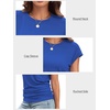 image:imageATHMILE Womens Summer Tops Cap Sleeve Ruched Tshirts Business Casual Crewneck Trendy Outfits Basic Fashion Dressy ClothesRoyal Blue