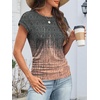 image:imageATHMILE Womens Summer Tops Cap Sleeve Ruched Tshirts Business Casual Crewneck Trendy Outfits Basic Fashion Dressy ClothesTiedye Coral