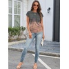 image:imageATHMILE Womens Summer Tops Cap Sleeve Ruched Tshirts Business Casual Crewneck Trendy Outfits Basic Fashion Dressy ClothesTiedye Coral