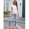 image:imageATHMILE Womens Summer Tops Cap Sleeve Ruched Tshirts Business Casual Crewneck Trendy Outfits Basic Fashion Dressy ClothesWhite